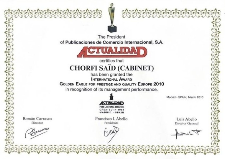 Prix & Certificat